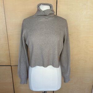 Pink Lily Beige Cropped Turtleneck - Size L